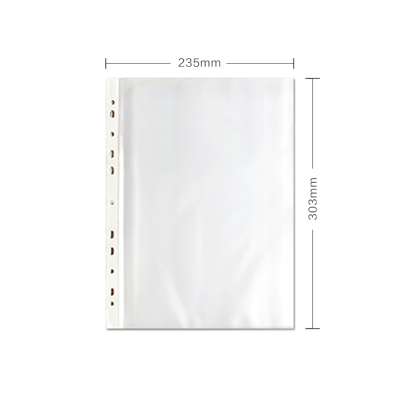 Wen Wen A4 transparent file bag 11-hole file bag insert protective bag 11-hole loose-leaf transparent bag protective cover thickened perforated data protective film waterproof bag 4-hole file storage office supplies
