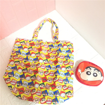 Cute Crayon Shinchan Anpanman folding environmental protection bag cartoon Snoopy supermarket shopping bag student shoulder bag