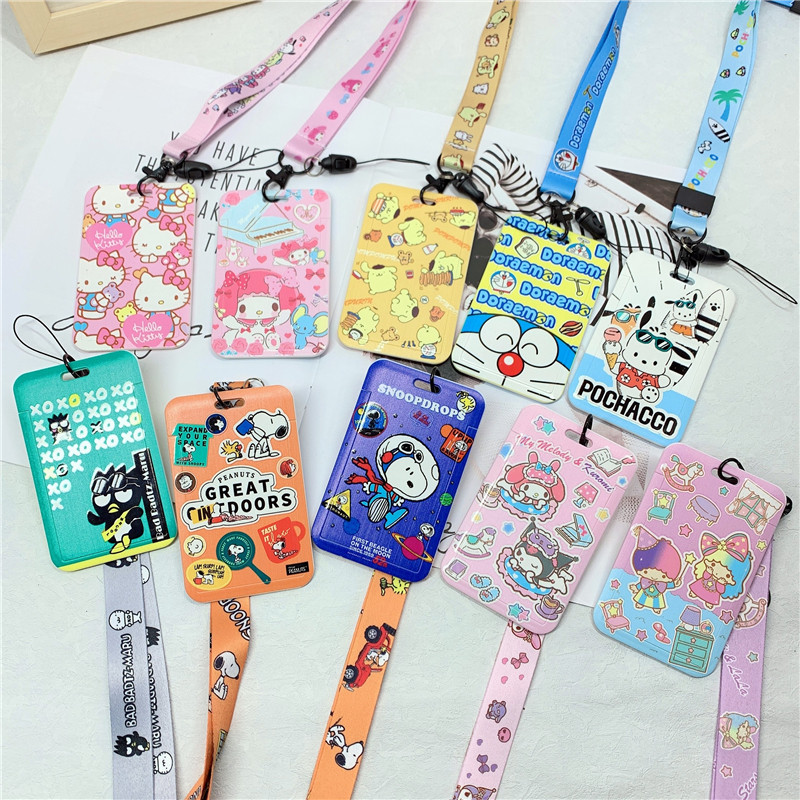 Cartoon Jade Gui Dog Pudding Student Sleeve with hanging rope hanging neck cute bank card bus Carmen Forbidden Card protective sleeve