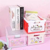 Cartoon Melody plastic desktop foldable storage box Snack storage box Pink storage box Gemini