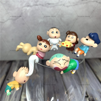 Cartoon Crayon Small New Cup Edge Swing Piece Cup Rim of Cup Rim Ornament Boxed Small Sunflower Cup Edge Twisted Egg Paparazzi Blind Box 6 para.