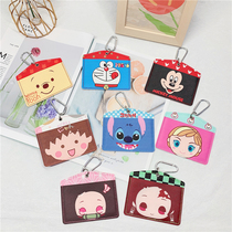 Cute bites Ghost Annihioning Bus Sleeve Cartoon PU Documents Cover With Mountaineering Buckle Student Door Forbidden Card Bank Card Bag