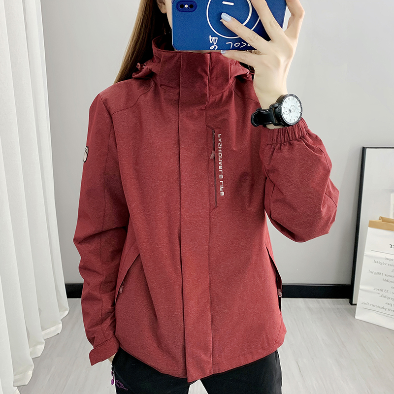 Jacket women's large size Korean tide brand jacket outdoor three-in-one detachable fleece jacket windproof waterproof mountaineering suit men