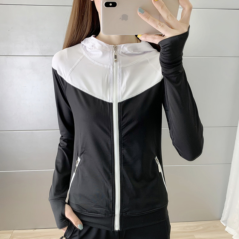 Even cap sports shirt woman spring and autumn slim style hat-shirt cotton cardiovert casual sports open body clothes spring long sleeve jacket