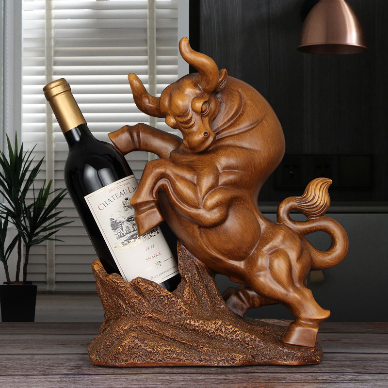 Living room wine cabinet decorated red wine frame pieces of zodiac vine bottle plate shelf restaurant furnished