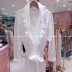 Ban công 2020 mùa xuân và mùa hè mới của Hàn Quốc Dongdaemun phụ nữ cotton thấm hút áo choàng tắm váy ngủ sexy màu trắng ngọt ngào - Night Robe Night Robe