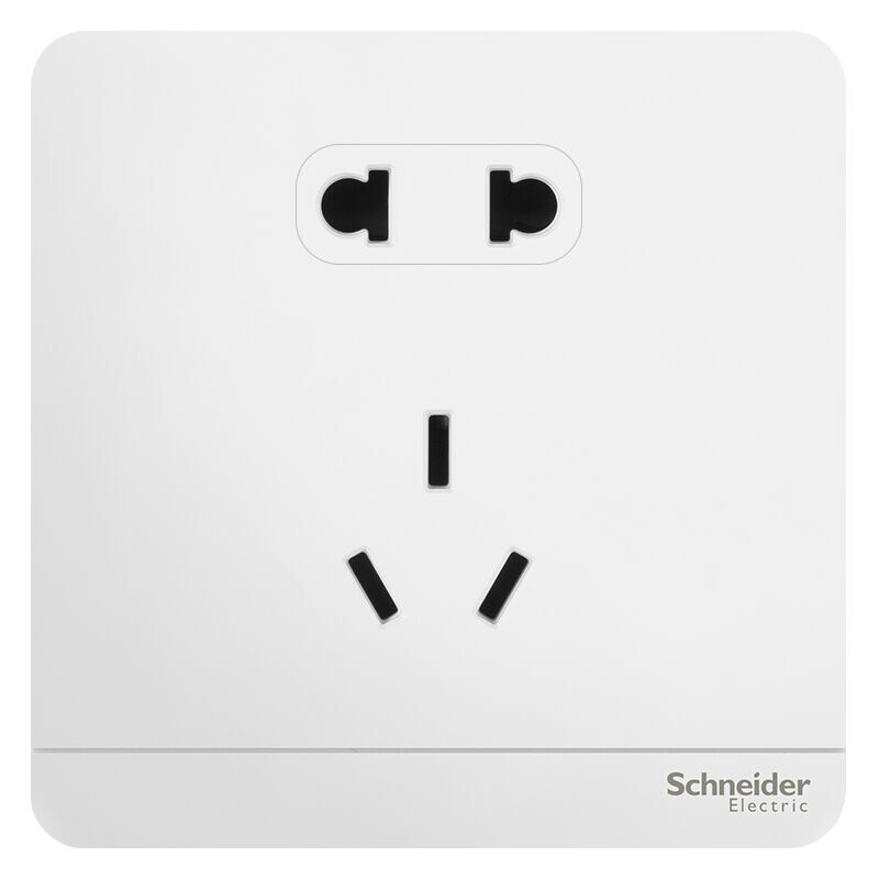 Schneider Five Holes Switch Socket Panel 10A Shang Series Mirror Porcelain White 5 holes E83426_10US_WE