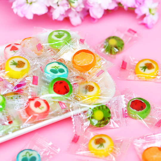Hand-Sliced Fruit Mixed Flavor Hard Candies, Slightly Sour Children's Snacks, Bulk Wholesale Sugar-Free Mint Candies