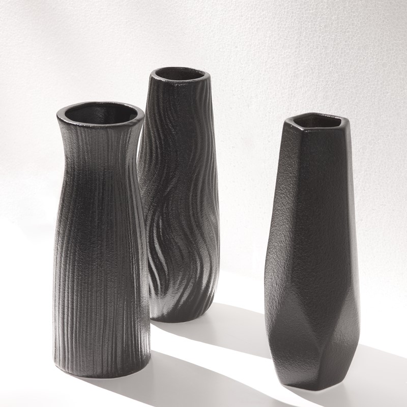 Black Ceramic Vase Dry Flower Flower Vase Vase Culture Creative Desktop Fittings Simply Modern Home Decoration