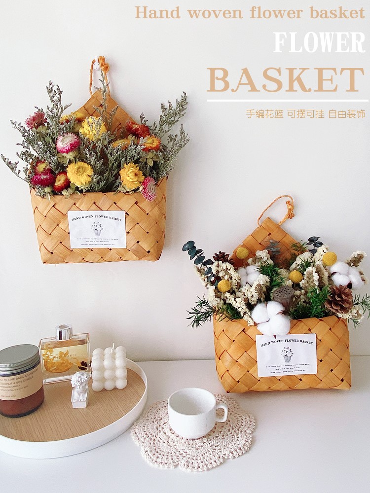 Dry Flower Bouquet Hanging Wall HomeHouseHomes Hanging Atmospheric High-end Daisy Balcony Living Room Weaver Basket