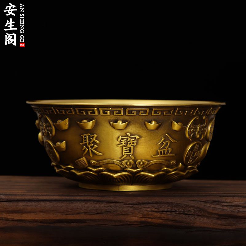 Fengshui Pure Copper Cornucopia Ornament Lucky Gathering Real Simple Atmosphere Home Crafts Decoration Opening Gift