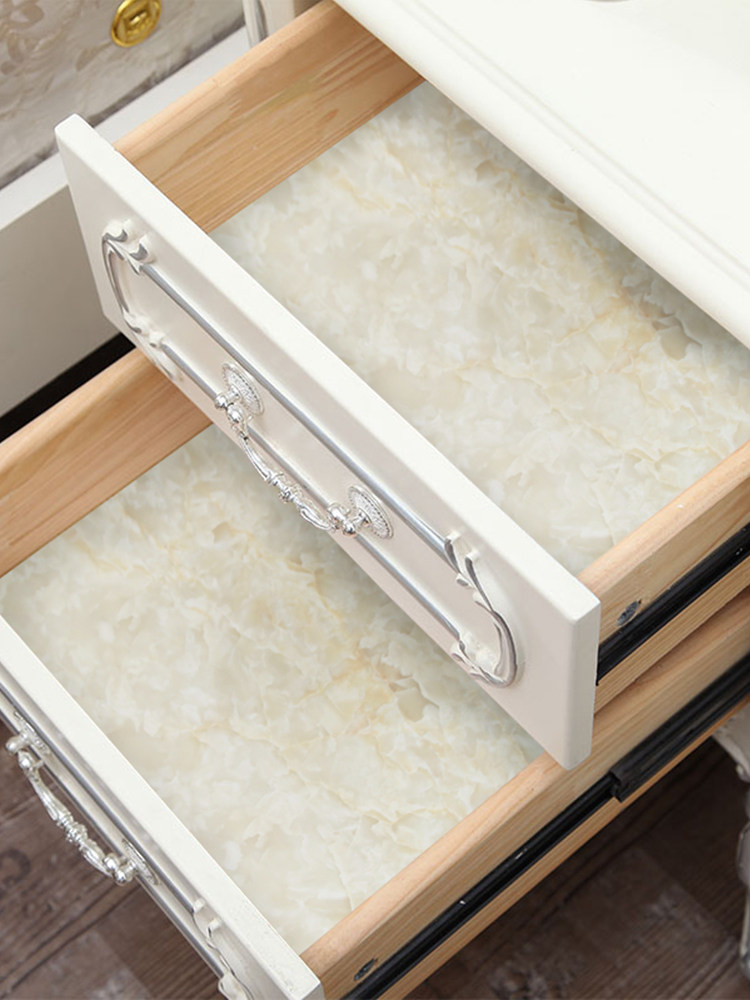 Thick waterproof marble kitchen oil-resistant stickers table countertop furniture refurbished drawer pad wallpaper