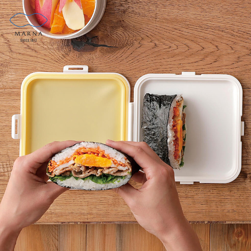 Japanese marna portable sandwich box square special box small and light silicone cover creative lunch box