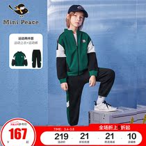 minipeace PEACEBIRD kids boys set fall new style boys handsome sports two-piece set tide Ole