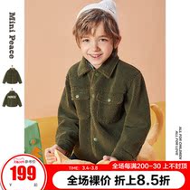 Minipeace PEACEBIRD kids boys plus fleece jacket imitation lamb hair childrens winter tops keep warm Ole