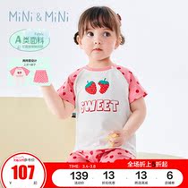 (Toy Story) PEACEBIRD childrens baby girl strawberry print short sleeve shorts set summer girl Ole