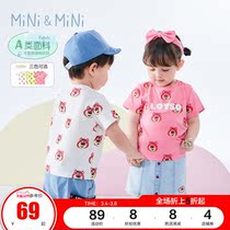 (Toy Story PEACEBIRD Kids Baby T-Shirt Strawberry Bear Full Print Boy Baby Girl Baby Baby Short-Sleeved Ole.)