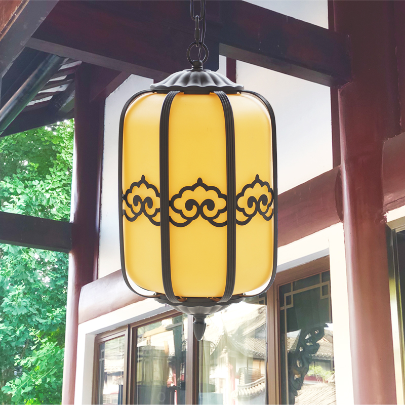 Imitation Clouds Stone Pumpkin Chandelia New Chinese Courtyard Lamp Outdoor Villa Veranda Walkway Light Balcony Cool Kiosk Chandelia Modern