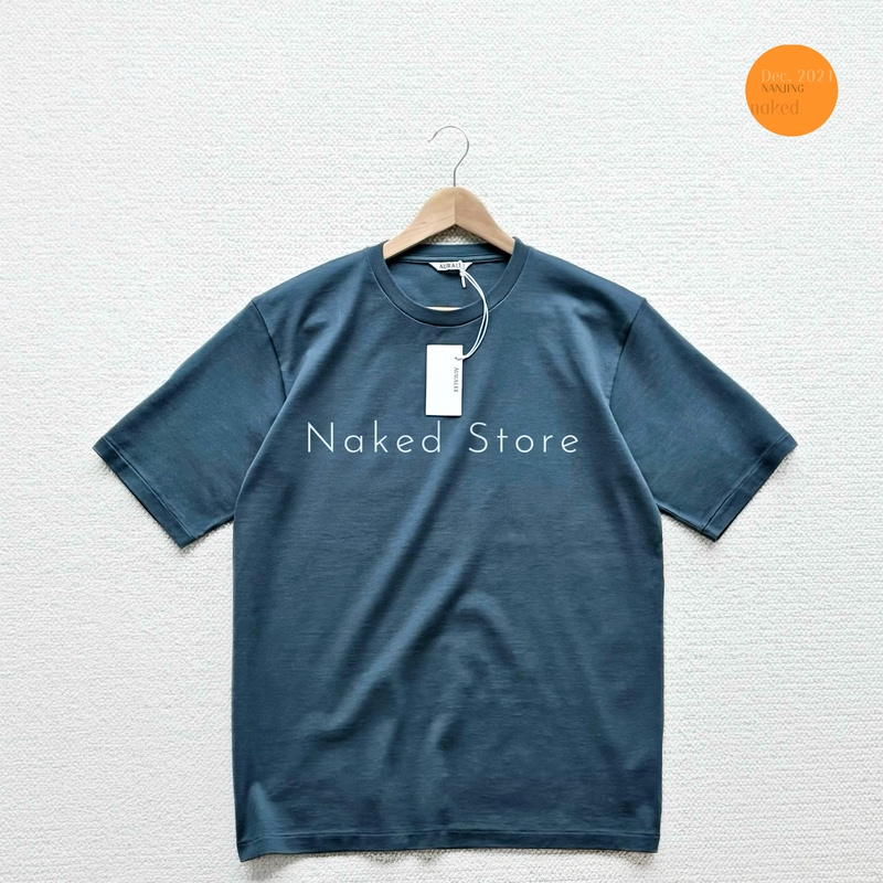 In Stock Auralee Luster Plaiting Japanese Twisted Thread Pima Cotton Crew Neck Short Sleeve T-Shirt 26Ss
