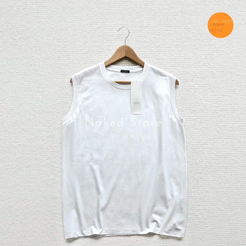 In Stock Comoli Sleeveless Japanese Vintage-Style Dry and Crisp Pleated Circular Knit Sleeveless Vest T-Shirt 26Ss In Stock Comoli Sleeveless Japanese Vintage-Style Dry and Crisp Pleated Circular Knit Sleeveless Vest T-Shirt 26Ss