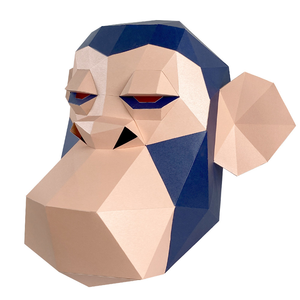 库里NFT头像变身时尚猿猴面具！折纸DIY也能玩出3D立体艺术风？_面具_淘宝游戏网