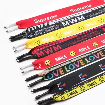 Sweatshirt hat flat rope wide draw rope ribbon woven clothes rope strap decoration letter printing black rope diy
