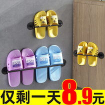 Bathroom trailer rack Wall Wall non-perforated bathroom door rear toilet shoes storage artifact towel rack