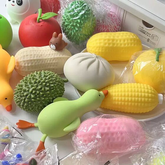10-Piece Set of Creative Squishy Blind Boxes, All Styles Available, Stress Relief Balls, Blind Bags, Assorted Slow-Rebound Fluid Ball Toys