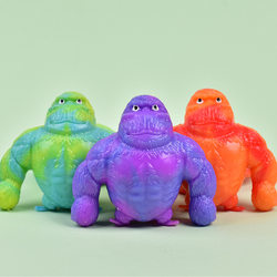 3-Pack of Creative Colorful Flour Little Gorilla Squishy Toys, Quick Rebound Prank Animal Fun Stress-Relief Children's Toys