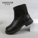 Samachi Martin boots women's 2025 new British style rear zipper soft sole comfortable thin velvet warm fashionable women's boots