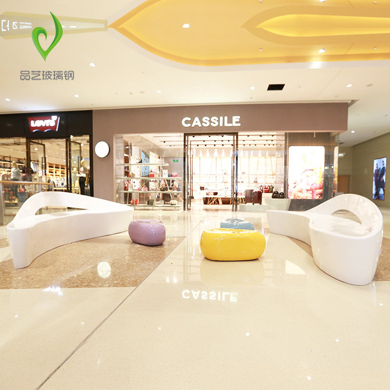Glass Fiber Casual Chair Dolphins Styling Benches Cobble Pebble Benches Combined Mall Shopping Malls Public Lounge Chairs