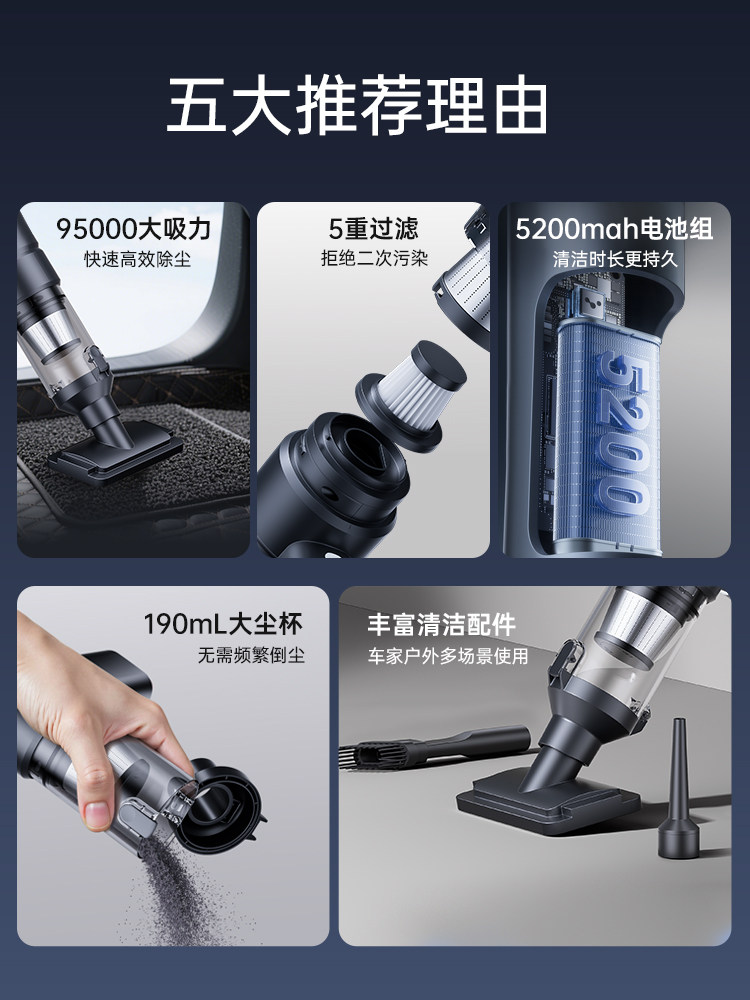 Window Crevice Vacuum Cleaner, Household High-Suction Handheld Small Wireless 2025 New Model, Window and Sofa Cleaning Tool