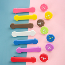 Color candy childrens room cabinet door handle wardrobe cabinet drawer cartoon handle round soft glue cabinet long handle
