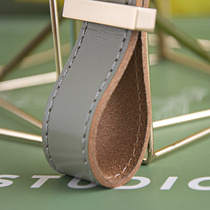 Light luxury Nordic leather head layer cowhide handle kitchen cabinet shoes clothes cabinet door gray leather handle leather handle leather handle leather handle buckle hand