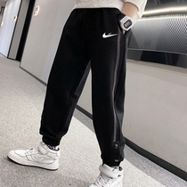 Male and female children long pants spring autumn and spring clothing sports pants CUHK Childrens Thickened Casual Wear Pants Pig Small Ring Children clothing