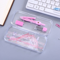 Clear Compasses Triangle Plate Ruler Subsuit Elementary School Students Stationery Supplies Sleeve Ruler Students Multifunction Junior Middle School Drawing
