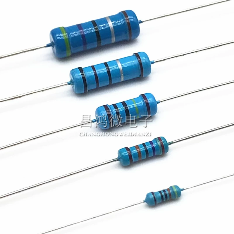 Điện trở màng kim loại 1/4W2W3W5W 1 ohm/20R/330R/3K/4.7K/51K/100K/220K//1M