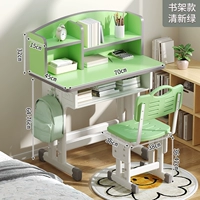 Модель на полке книги+70*45 Большой рабочий стол+стул+свежий зеленый