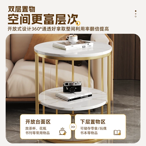 Прикроватная тумбочка для дома, спальни, маленькая, 2025, новая, легкая, роскошная, альтернативная прикроватная полка высокого класса, круглый приставной столик