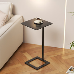 Wrought Iron Coffee Table, Small Movable Side Table for Sofa, Minimalist Coffee Table for Living Room, Bedside Table with Storage Shelf, Balcony Tea Table