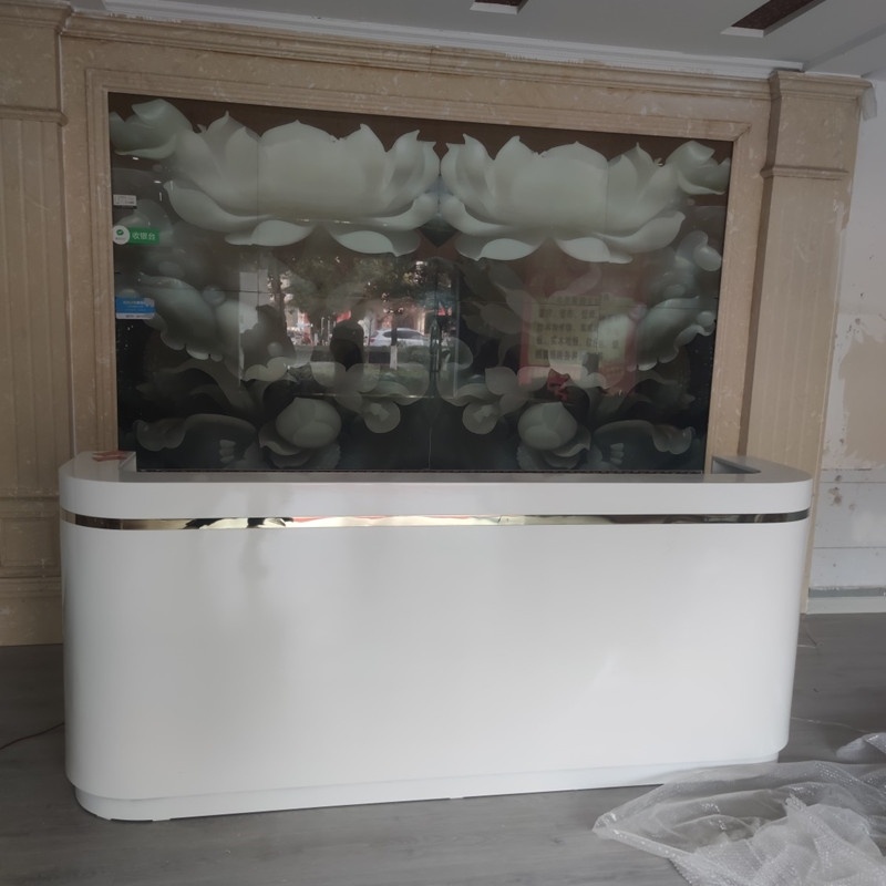 Baking Varnish Foreground Guesthouse Corner Arc Environmentally Friendly Imitation Marble Yingbin Travel Agency Milk Tea Fashion Business