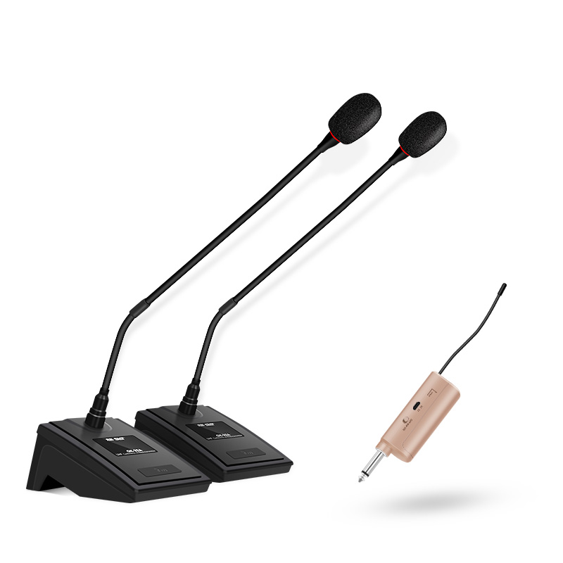 Schenko Wireless Microphone U-segment FM One-to-Two Professional Conference Microphone Gooseneck Computer Sound Card Full Set of Desktop Bluetooth High-end Live Universal Recording Equipment Set Dubbing Audio