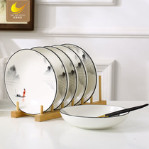 Youzun plate dish plate Household ceramic square plate combination disc 4 6 10 sets of glazed medium color plus plate plate