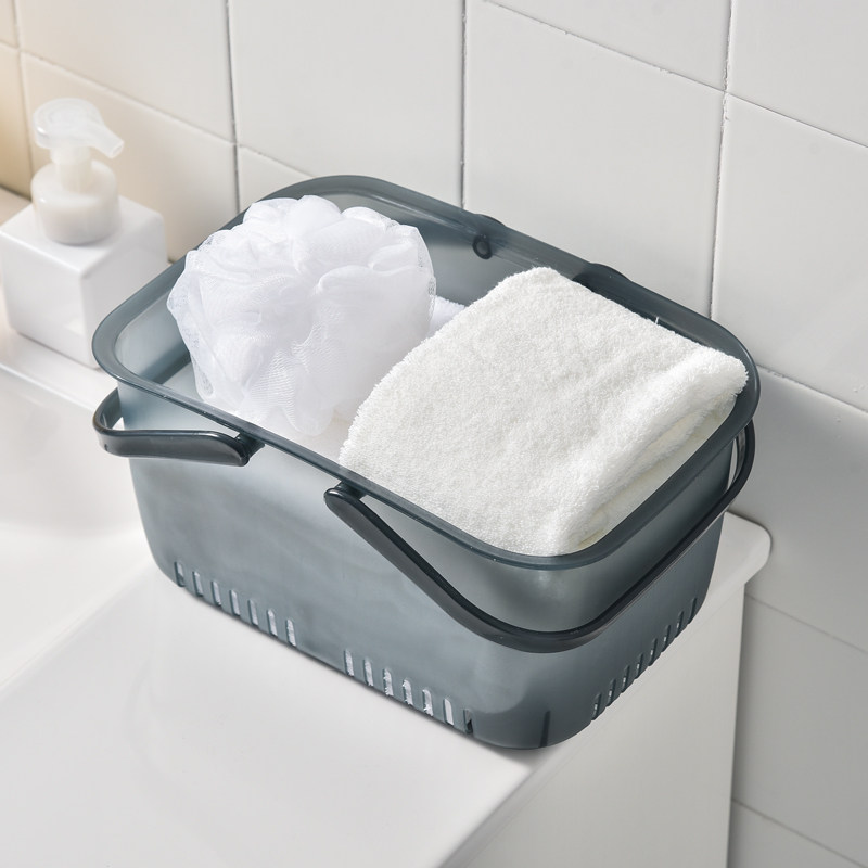 Korean-style hand-held bath basket student dormitory bath basket household bath tote basket toiletries storage basket