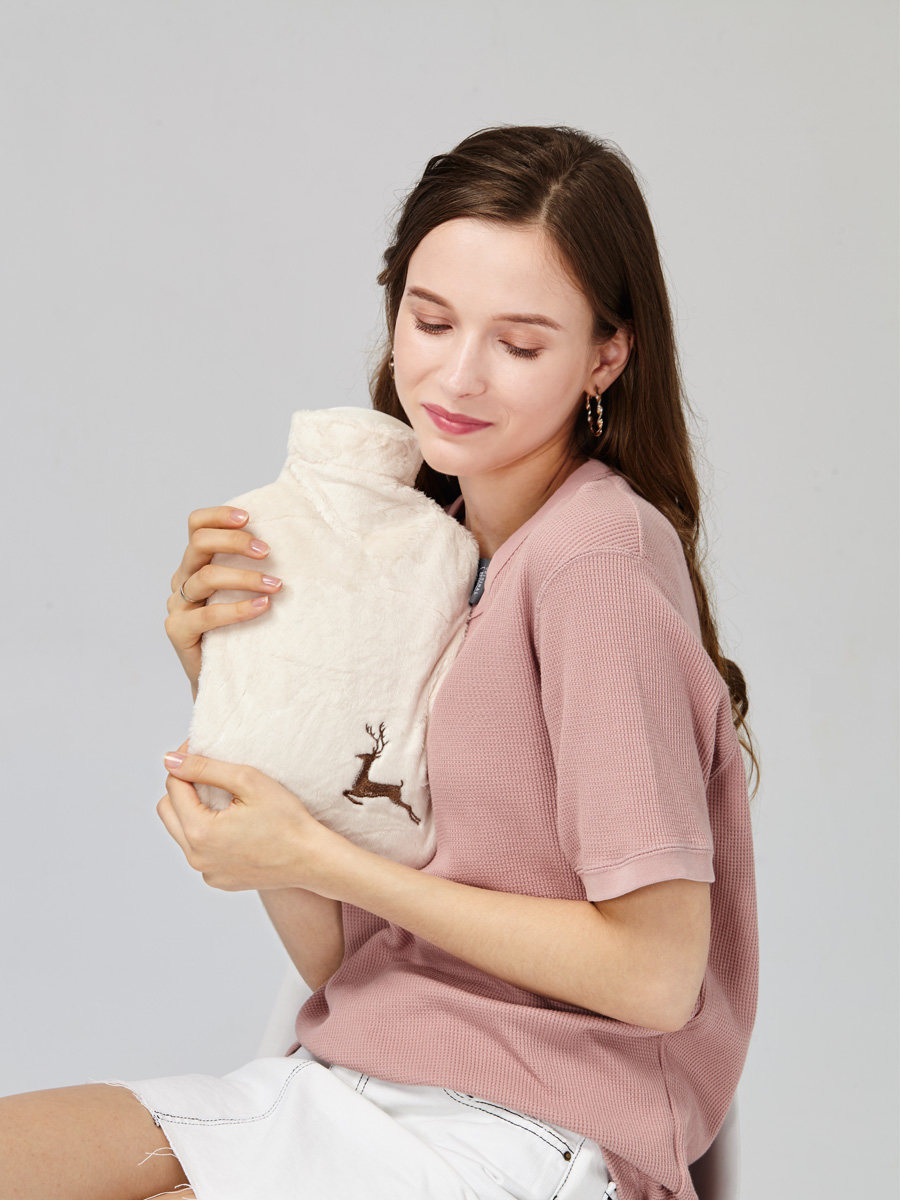 Passl borth double plug in long - fluff hot water bag large warm bag 2 0 liters safe environmental protection PVC recharge