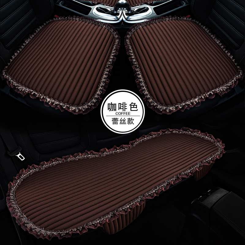 Linen car seat cloth three-piece set Q3A4 Audi Q5A6LBMW4 series X5 backless winter seat cushion single piece