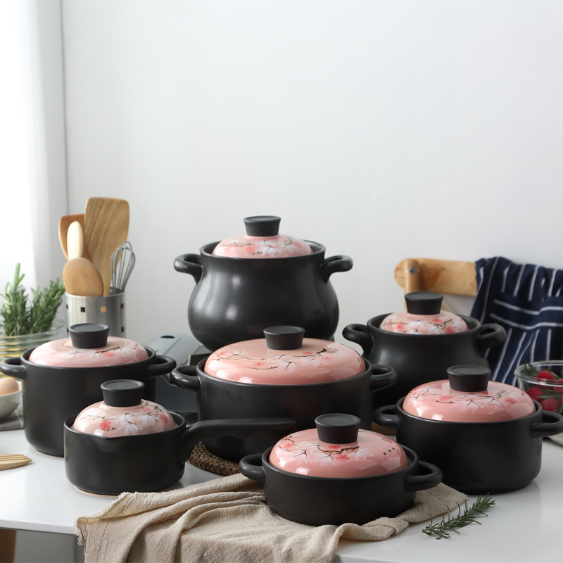 Household ceramic casserole pot soup pot Japanese gas boiled soup small sand pot porridge pot pot pot rice stew soup pot stew pot