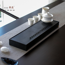 Guanzao natural black gold stone tea tray Stone head tea table drawer storage type dry tea sea household simple tea set