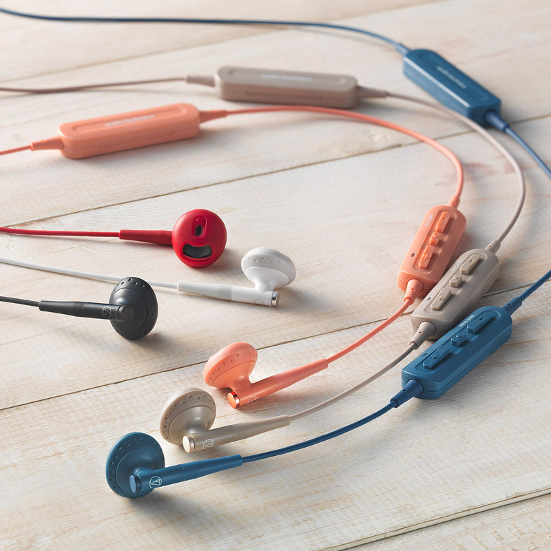 Audio Technica Audio-Technica ATH-C200BT bluetooth flat head wireless neck hanging sports earbuds headphone for girls ins style literary binaural bluetooth headphone neck