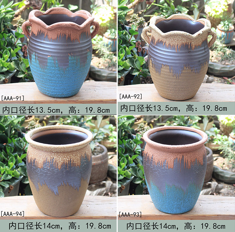 Mage flowerpot large basin of the old running high retro move breathable creative clay coarse some ceramic porcelain flowerpot more meat